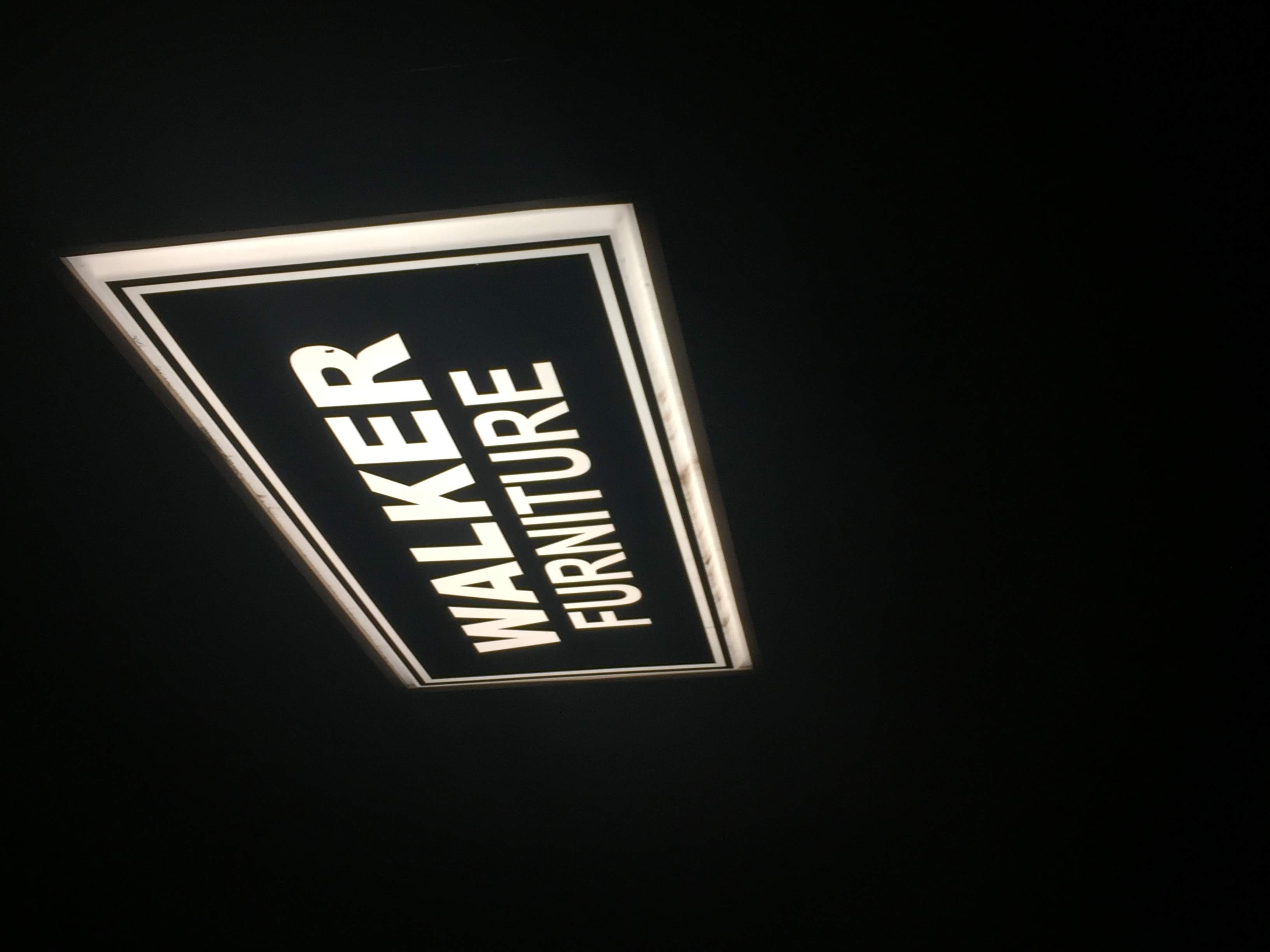 *The eerie backlit illumination of Walker's Furniture kept us company most nights*