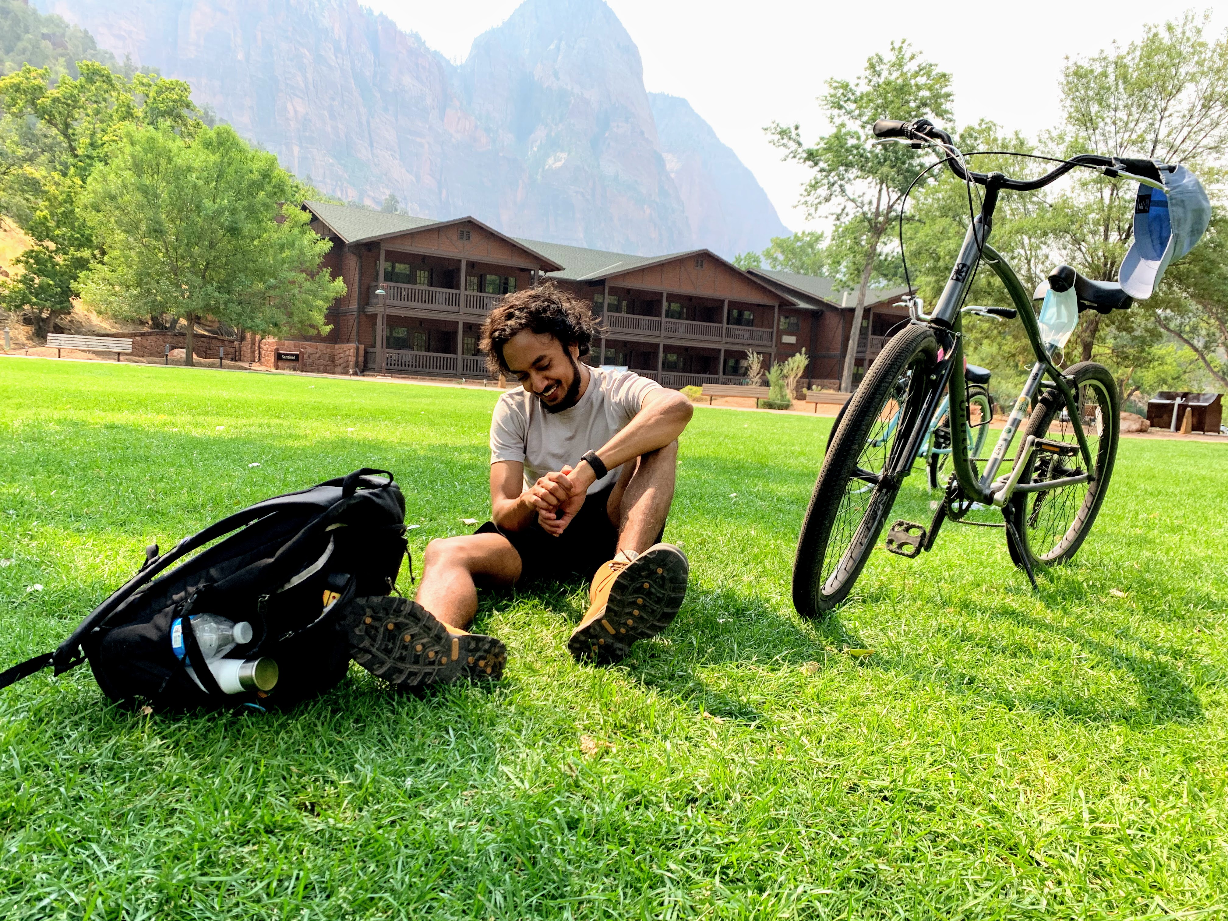 *Resting up for The Narrows at Zion Lodge*